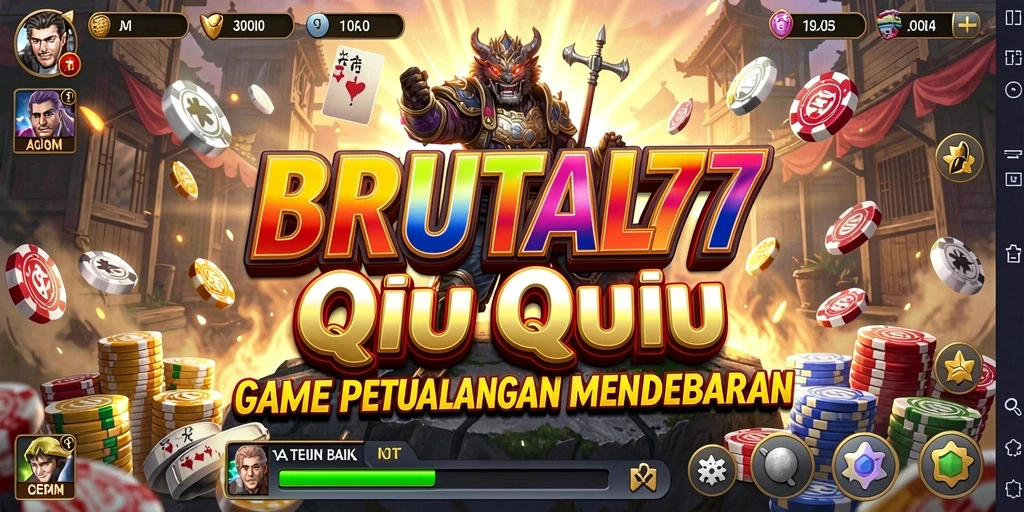 Tampilan permainan seru dalam BRUTAL77 game QiuQiu.