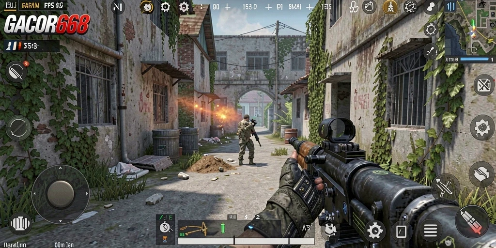 Screenshot GACOR668 menampilkan momen aksi FPS yang mendebarkan.