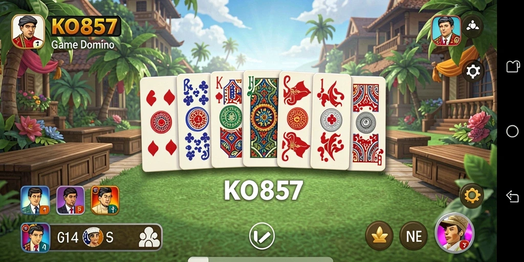 Tampilan gameplay Domino yang seru dan interaktif.
