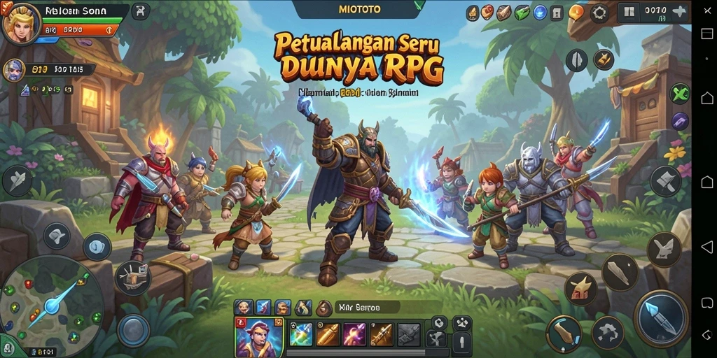 Tampilan gameplay MIOTOTO yang penuh aksi dan petualangan RPG.