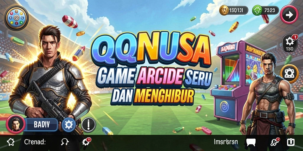Tampilan gameplay seru dari QQNUSA dengan karakter berwarna-warni.