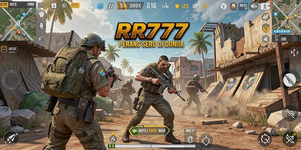 Gameplay intens dalam pertarungan Battle Royale di RR777.