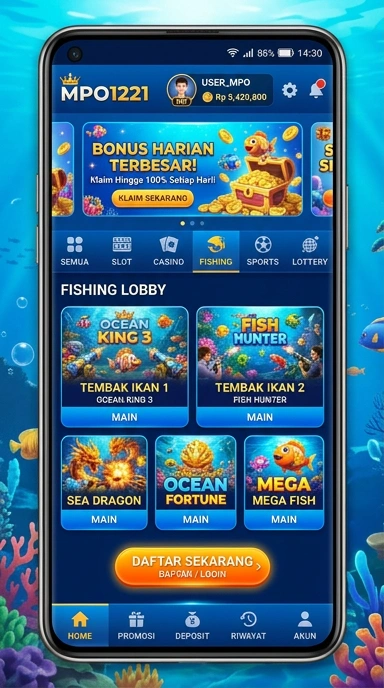 Screenshot menunjukkan banyaknya pilihan aplikasi di mpo1221.